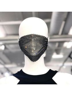 Glitter Crystal Mouth Face Mask for Women Decorative Rhinestone Body Jewelry