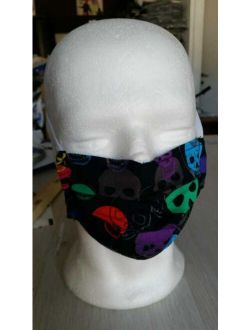 Adults Kids Boys Mask Fashion Skulls Coloured Sterilizz Cotton with Ferr