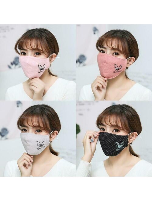 Women Cotton Mask Washable Reusable Air Purifying Face Mask Anti Haze