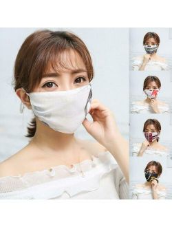 Washable Women Chiffon Summer Mask Anti Haze Sunscreen Reusable Face Mask
