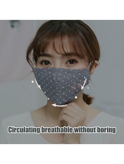Washable Women Summer Face Mask Reusable Cotton Mask Anti Haze Respirator