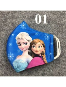 Children Kids Girls Face Mask Cover Washable Frozen Princess