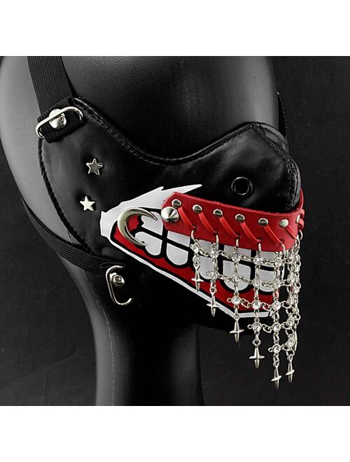 New Red Mouth Mask Women Lady Cosplay Costume Masquerade Punk Rock