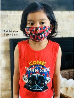 Kids Boys Girls USA Red Face Mask Hand Made Washable Cotton Fabric Double Layer