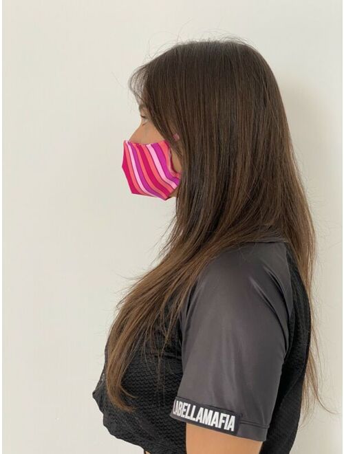 Women's Vibrant Pink Protective Face Mask with Pocket for Air Filter, Washable