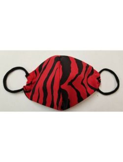 Women homemade mask Olson style,with woven filter. Black /redstripes, Low price
