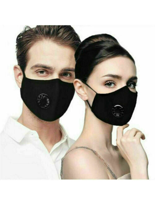 Mask + 2pcs Filter Washable Anti-fog Haze-Face Mouth Cover Protection Respirator