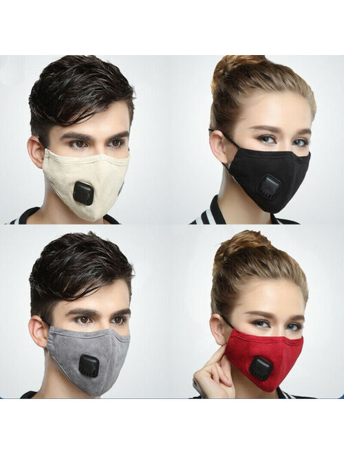 Mask + 2pcs Filter Washable Anti-fog Haze-Face Mouth Cover Protection Respirator