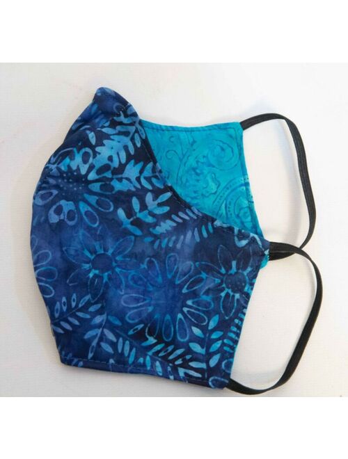 Womens Face Mask Washable Reversible Handmade Tie Dye Blue Aqua
