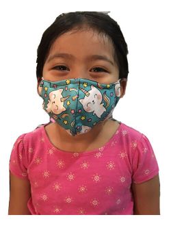 Handmade USA Child Girl Nose Wire 3 Layers Mask 100% cotton size Up To 8t