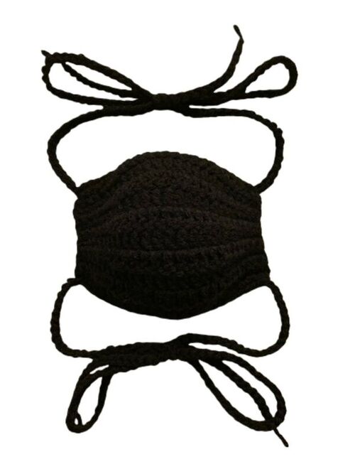 Kids Crochet Face Mask Covering- Washable and Reusable - Boys And Girls- Black