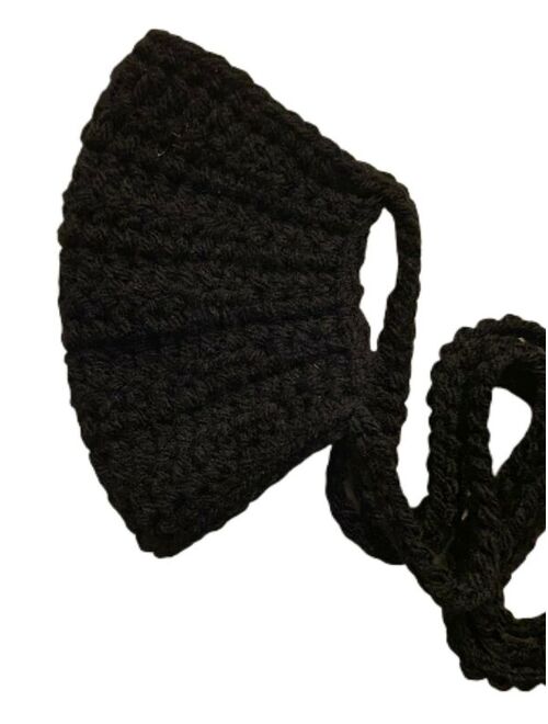 Kids Crochet Face Mask Covering- Washable and Reusable - Boys And Girls- Black