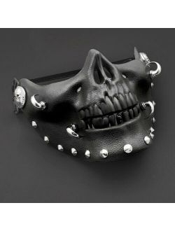 Steampunk Biker Skull Horn Spike Men Mask Masquerade Cosplay