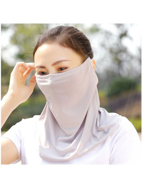 Women Floral Outdoor Face Mask Protective Ice Silk Scarf Breathable Bandana