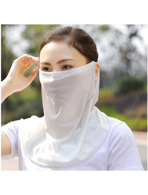 Women Floral Outdoor Face Mask Protective Ice Silk Scarf Breathable Bandana
