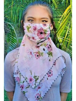 2FACE MASK WOMEN MULTI-FUNCTION WASHABLE BREATHABLE FLORAL SCARVES SHIP FRM USA!