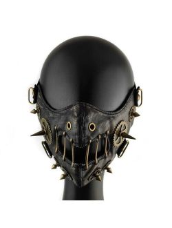 Men/Women Steampunk Retro Gothic Leather Mask Cosplay Gears Mask