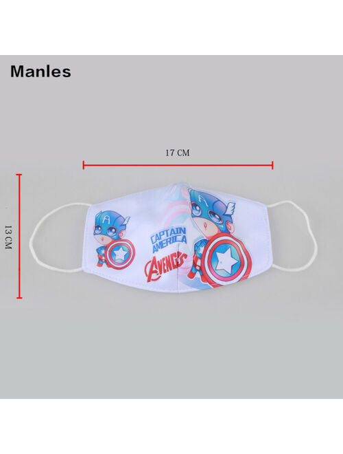 Adult Kids Marvel Captain America Cartoon Face Mask Boys Washable Mouth Cover