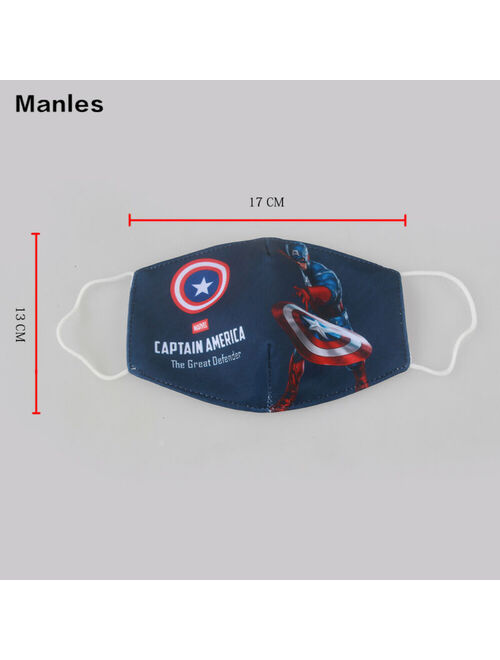 Adult Kids Marvel Captain America Cartoon Face Mask Boys Washable Mouth Cover