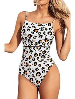 Women's Leopard Print One Piece Swimsuit
