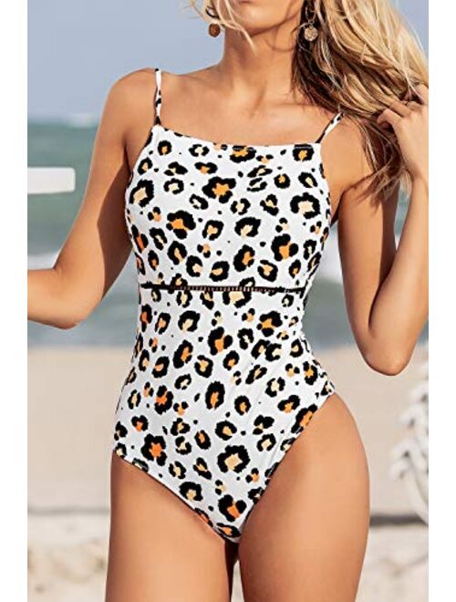 CUPSHE Women's Leopard Print One Piece Swimsuit