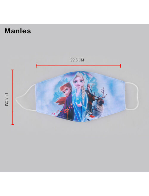 Frozen 2 Cartoon Face Mask Girls Cosplay Washable Mouth Cover Adult Kids Mask