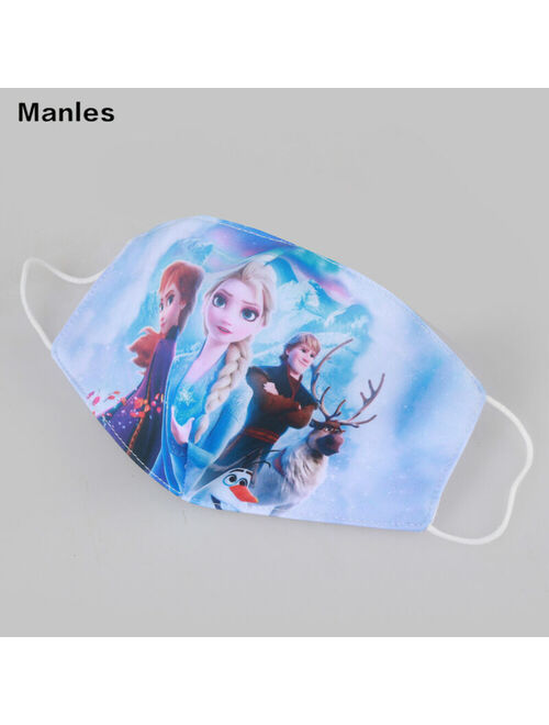 Frozen 2 Cartoon Face Mask Girls Cosplay Washable Mouth Cover Adult Kids Mask
