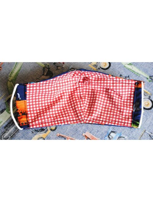 Handmade Face Mask Boys Construction Vehicles Dump Trucks Cotton Heavy Equipment