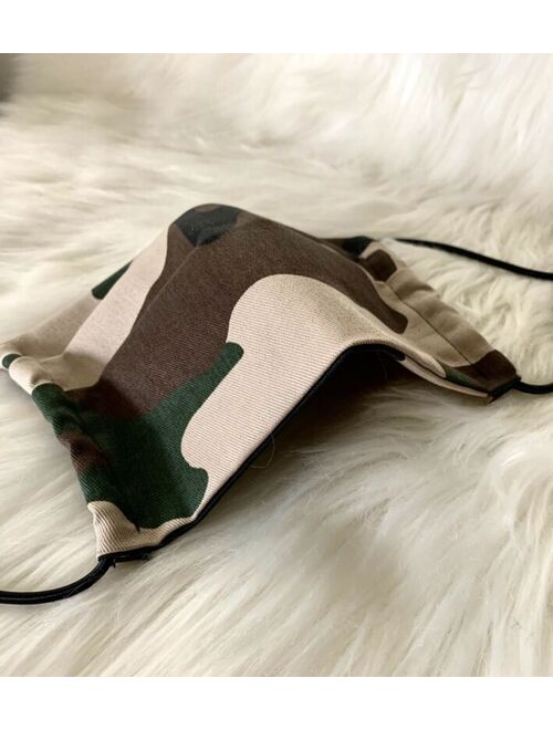 Reusable Kids Boys Face Mask Camo Camouflage Mouth Army Cloth Dual Layer Black