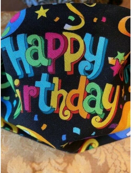 Face Mask Fabric Homemade Happy Birthday Adult or Child Cotton Nose Clip CDC Rec