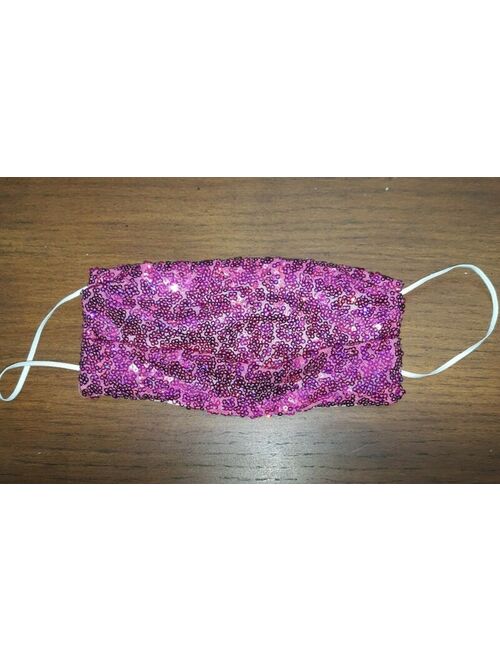 New Face Mask Pink Sequin Princess Shiny Girlie Girl Dazzle Washable Re-usable