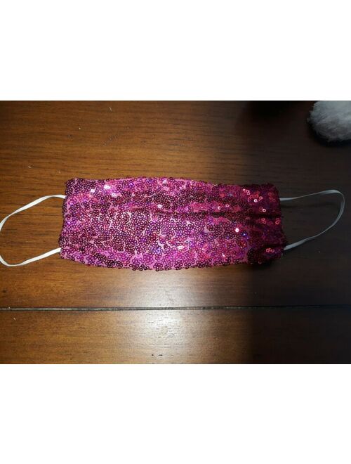 New Face Mask Pink Sequin Princess Shiny Girlie Girl Dazzle Washable Re-usable