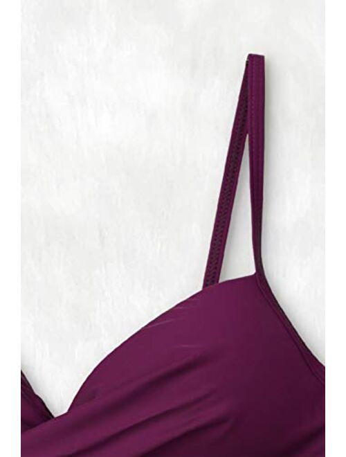 CUPSHE Women's Wrap Top Floral Bottom Bathing Suit Two Piece Sexy Swimsuit