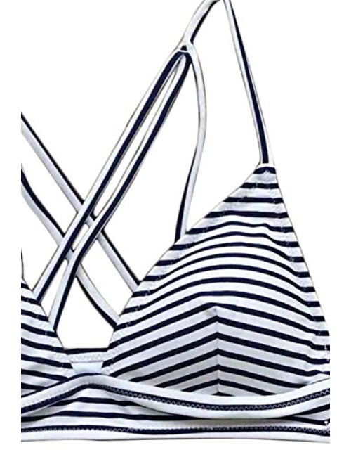 CUPSHE Women's Stripe Printing Bikini Set Beach Bathing Suit