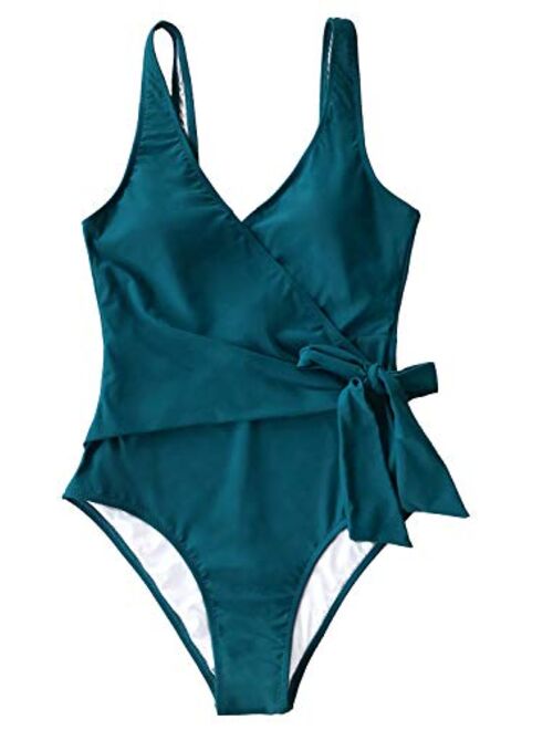 CUPSHE Women's Elegant Dance Solid One-Piece Swimsuit Beach Swimwear Bathing Suit