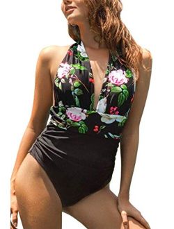 Women's Halter One Piece Swimsuit Keeping You Accompained Swimwear