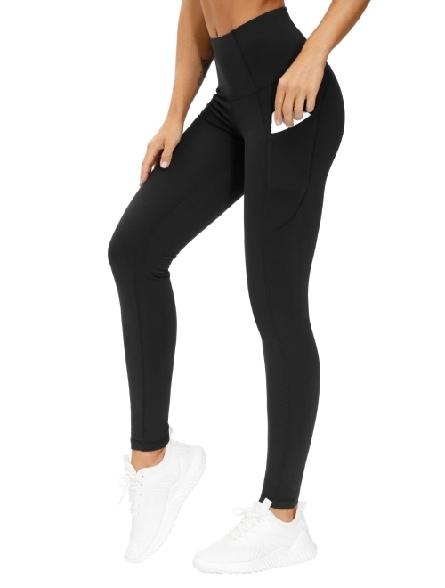 THE GYM PEOPLE Thick High Waist Yoga Pants with Pockets, Tummy Control Workout Running Yoga Leggings for Women