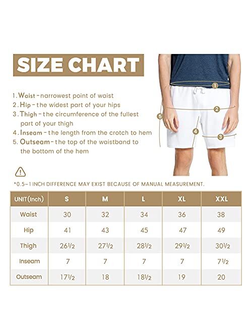MaaMgic Mens Athletic Shorts Zipper Pocket 7" Workout Gym Casual Above Knee Outfit Shorts for Men Bodybuilding Pants Pajama
