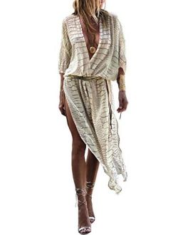 Chunoy Women's Chiffon Long Sleeve Kimono Loose Cardigan Lightweight Cover Ups