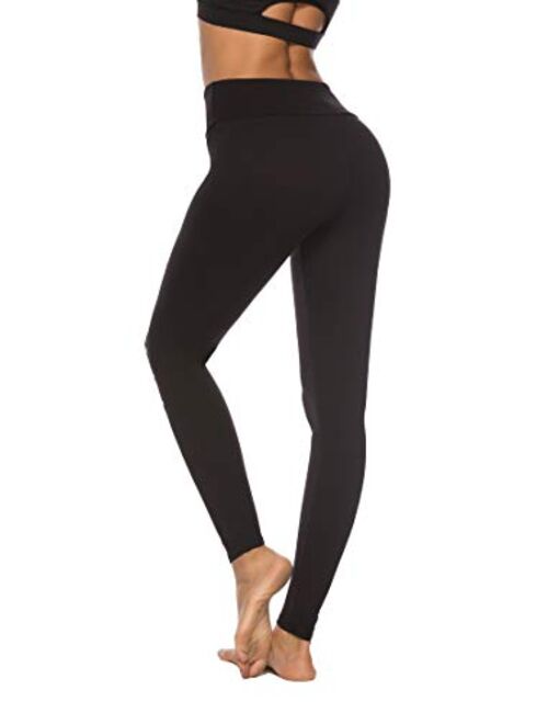 DIBAOLONG Womens High Waist Yoga Pants Cutout Ripped Tummy Control Workout Running Yoga Skinny Leggings