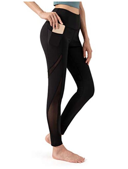 ALONG FIT Yoga Pants for Women with Pockets, Compression Workout Leggings Tummy Control