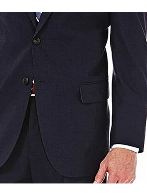 J.M. Haggar Men's 4-Way Stretch Diamond Weave Classic Fit Suit Separate Pant, Charcoal, 52L