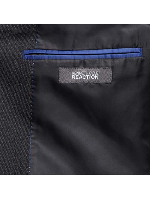 Kenneth Cole REACTION Men's Slim Fit Suit Separate Blazer (Blazer, Pant, and Vest), Charcoal Pindot, 44 Regular