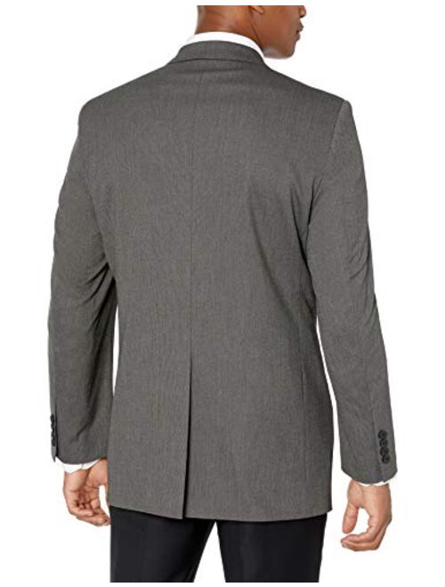 J.M. Haggar Men's 4-Way Stretch Diamond Weave Classic Fit Suit Separate Pant, Dark Grey, 52R
