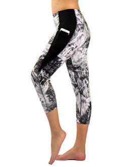 Zinmore Women's Capri Yoga Pants Exercise Running Workout Leggings with Pockets