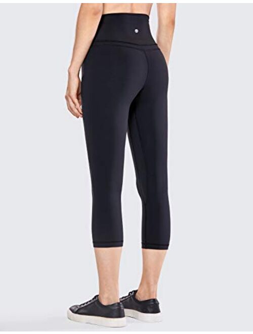 CRZ YOGA Women's High Waist Crop Capri Leggings Workout Pants Naked Feeling -19 Inches
