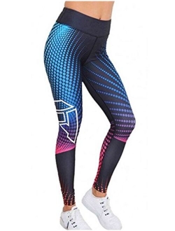 Women 3D Printed Leggings Sports Gym Yoga Capri Workout High Waist Running Pants Causual Fitness Tights Dry Fit