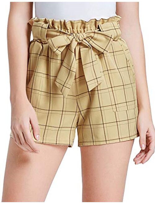 GRACE KARIN Women Bowknot Tie Waist Summer Casual Shorts with Pockets