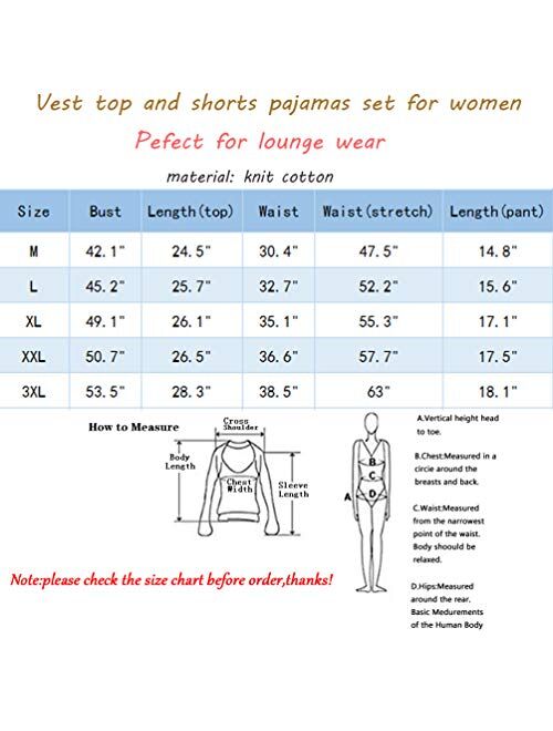 ENJOYNIGHT Women's Cute Sleeveless Print Tee and Shorts Sleepwear Tank Top Pajama Set