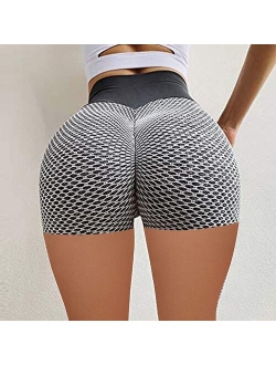 Women's High Waist Yoga Pants Tummy Control Scrunched Booty Leggings Workout Running Butt Lift Textured Tights